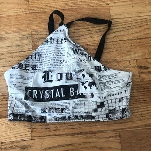 Urban Outfitters Black and White Halter top - Size small